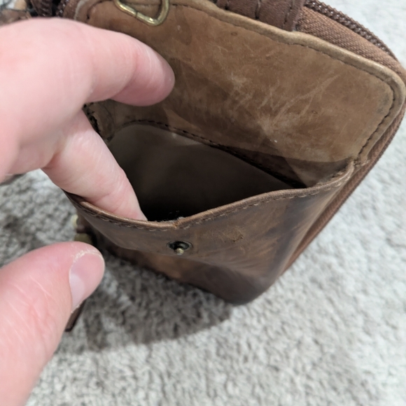 The Sak Brown Leather Crossbody Wallet Embossed Design - Picture 8 of 16